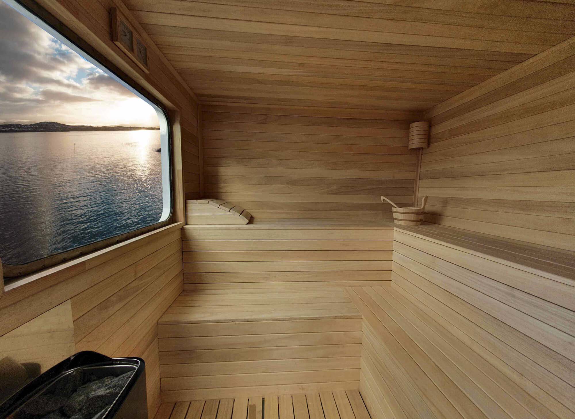 Vestland Explorer sauna room.